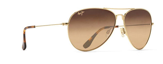Men's Aviator Mavericks Sunglasses With Gold Metal Frames And Brown Lenses Hs264-16